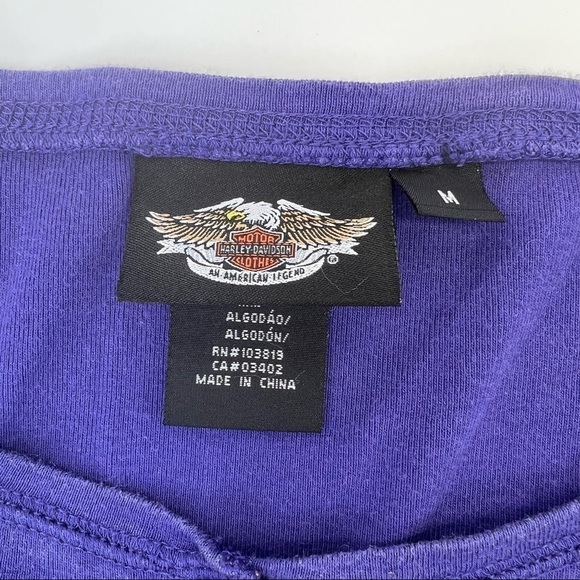Harley-Davidson Motorcycle Biker Eagle Purple Long Sleeve Shirt - Picture 7 of 9